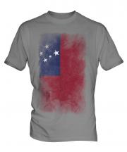 Samoa Faded Flag Mens T-Shirt