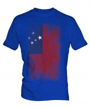 Samoa Faded Flag Mens T-Shirt