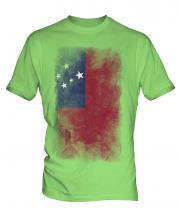 Samoa Faded Flag Mens T-Shirt