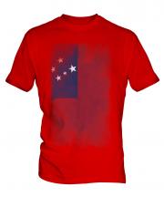 Samoa Faded Flag Mens T-Shirt