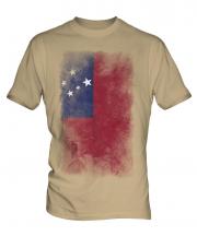 Samoa Faded Flag Mens T-Shirt