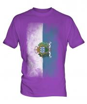 San Marino Faded Flag Mens T-Shirt