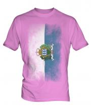 San Marino Faded Flag Mens T-Shirt