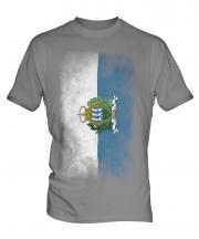 San Marino Faded Flag Mens T-Shirt