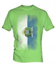 San Marino Faded Flag Mens T-Shirt