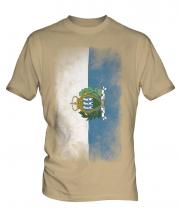 San Marino Faded Flag Mens T-Shirt