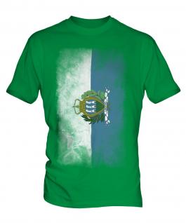 Sao Tome E Principe Faded Flag Mens T-Shirt