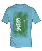 Saudi Arabia Faded Flag Mens T-Shirt