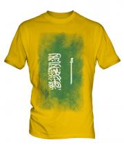 Saudi Arabia Faded Flag Mens T-Shirt