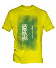 Saudi Arabia Faded Flag Mens T-Shirt