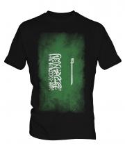 Saudi Arabia Faded Flag Mens T-Shirt