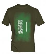 Saudi Arabia Faded Flag Mens T-Shirt