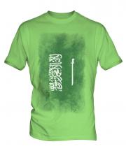Saudi Arabia Faded Flag Mens T-Shirt