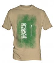 Saudi Arabia Faded Flag Mens T-Shirt