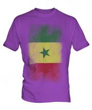 Senegal Faded Flag Mens T-Shirt