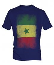 Senegal Faded Flag Mens T-Shirt
