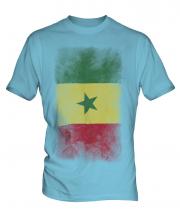Senegal Faded Flag Mens T-Shirt