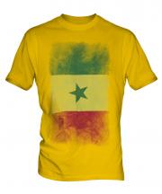 Senegal Faded Flag Mens T-Shirt