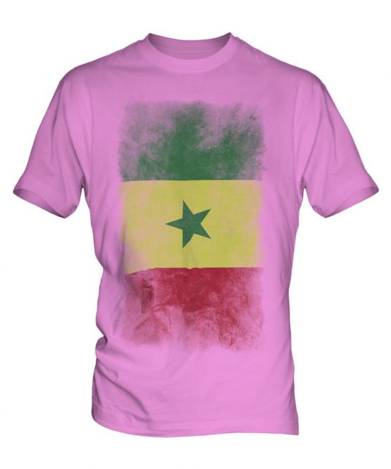 Senegal Faded Flag Mens T-Shirt