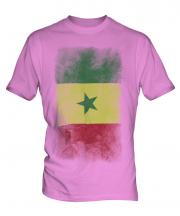Senegal Faded Flag Mens T-Shirt