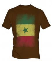 Senegal Faded Flag Mens T-Shirt