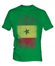 Senegal Faded Flag Mens T-Shirt