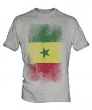 Senegal Faded Flag Mens T-Shirt