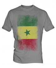 Senegal Faded Flag Mens T-Shirt