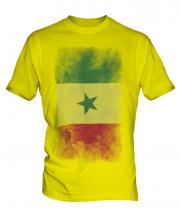 Senegal Faded Flag Mens T-Shirt