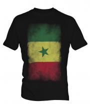 Senegal Faded Flag Mens T-Shirt