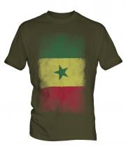 Senegal Faded Flag Mens T-Shirt