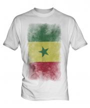 Senegal Faded Flag Mens T-Shirt