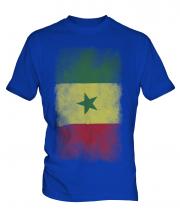 Senegal Faded Flag Mens T-Shirt