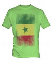 Senegal Faded Flag Mens T-Shirt