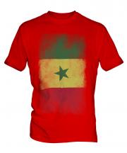 Senegal Faded Flag Mens T-Shirt