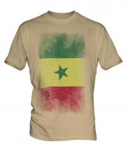 Senegal Faded Flag Mens T-Shirt