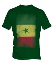 Senegal Faded Flag Mens T-Shirt