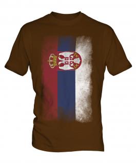 Serbia Faded Flag Mens T-Shirt