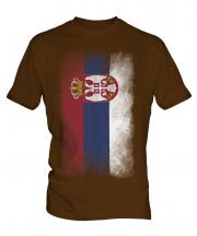 Serbia Faded Flag Mens T-Shirt