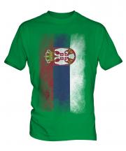 Serbia Faded Flag Mens T-Shirt