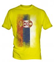 Serbia Faded Flag Mens T-Shirt