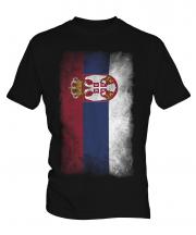 Serbia Faded Flag Mens T-Shirt