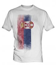 Serbia Faded Flag Mens T-Shirt