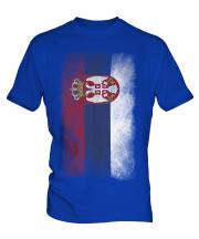 Serbia Faded Flag Mens T-Shirt