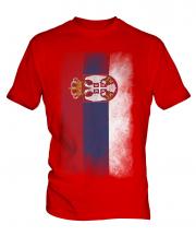 Serbia Faded Flag Mens T-Shirt
