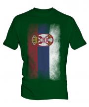 Serbia Faded Flag Mens T-Shirt