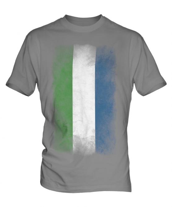Sierra Leone Faded Flag Mens T-Shirt