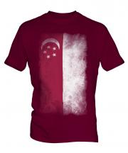Singapore Faded Flag Mens T-Shirt
