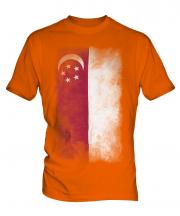 Singapore Faded Flag Mens T-Shirt