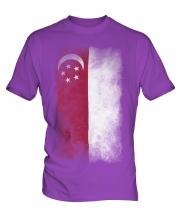 Singapore Faded Flag Mens T-Shirt